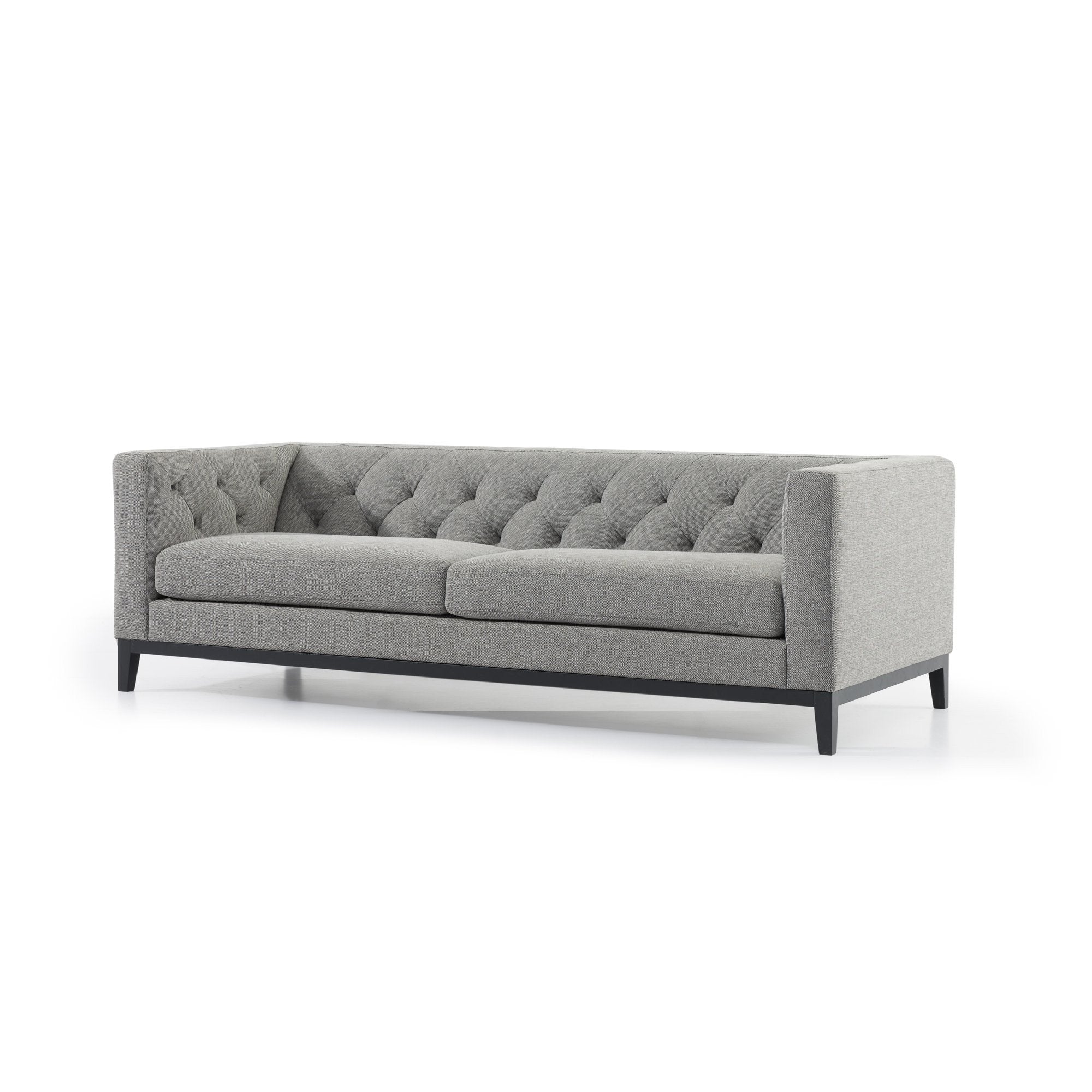 Ava 3 Seater Sofa - Graphite Grey Fabric with Black Base