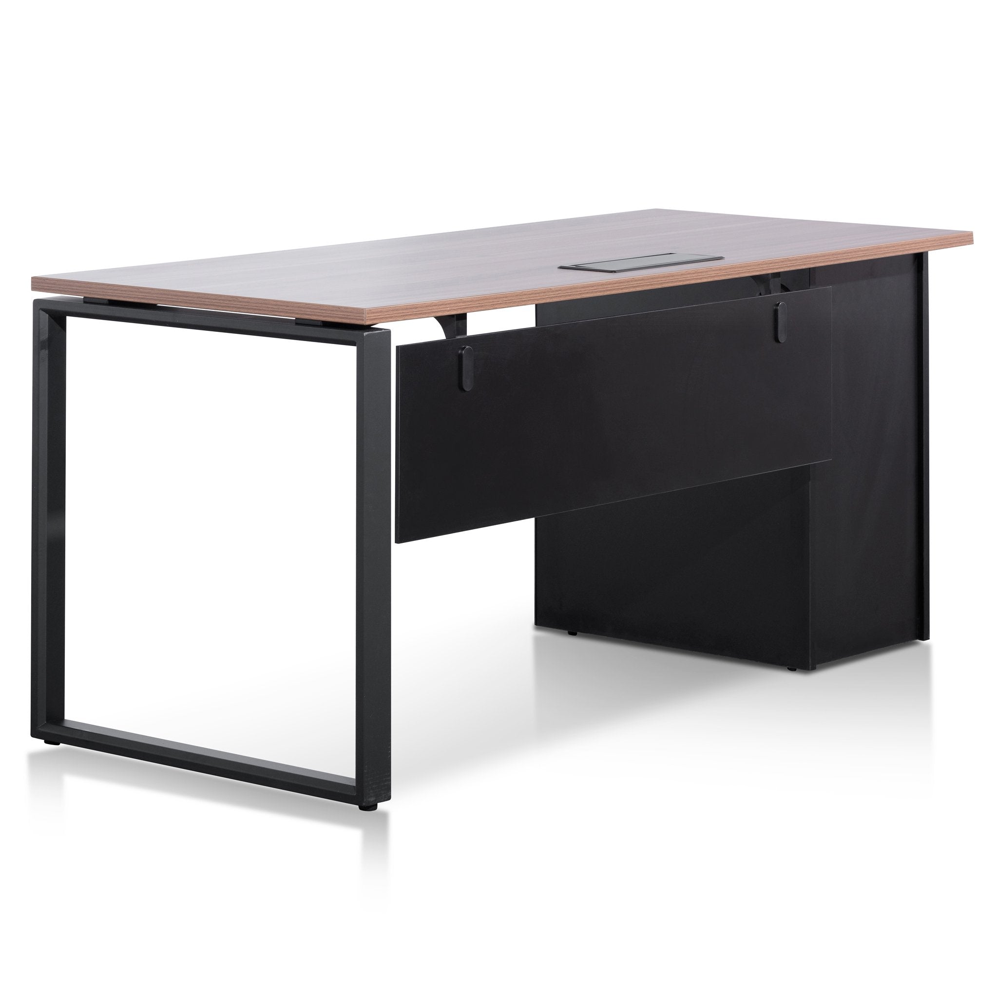 Grace 1.6m Single Seater Walnut Office Desk - Black Legs