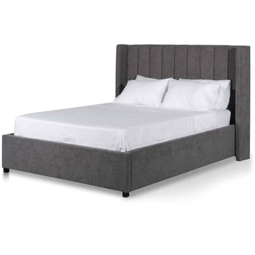 Ivy King Bed Frame - Ash Grey with Wide Base