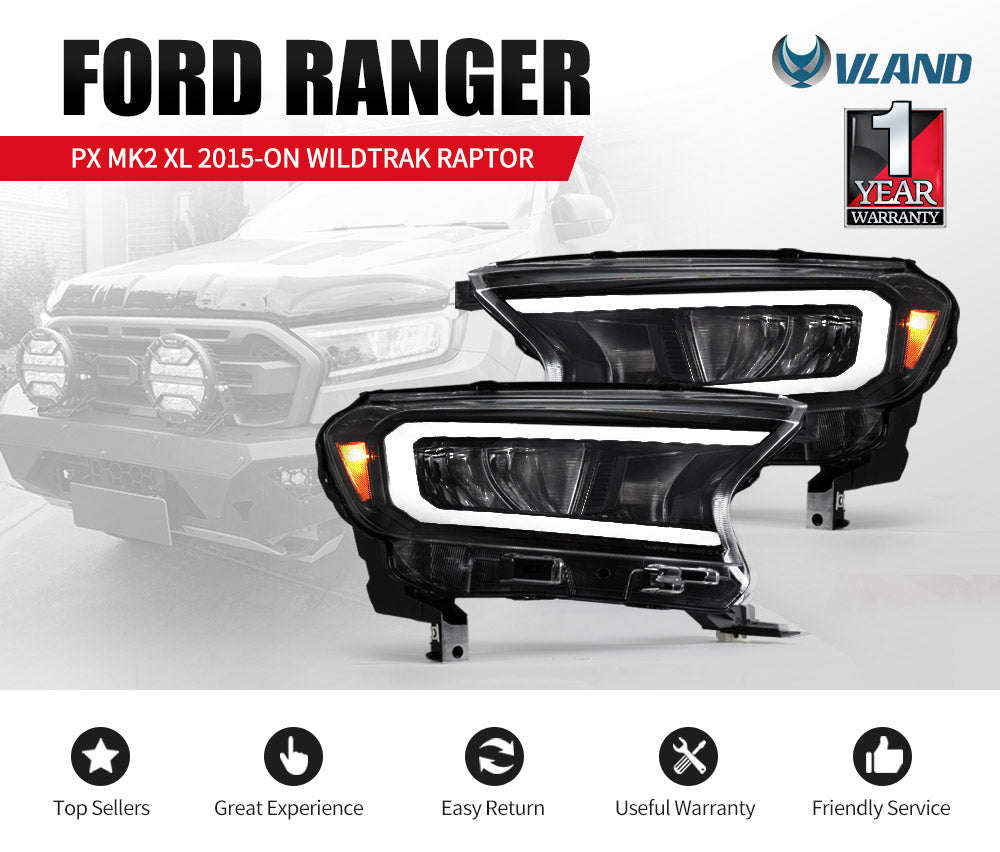 Headlights Sequential Indicator for Ford Ranger 2015-ON Wildtrak Rapto