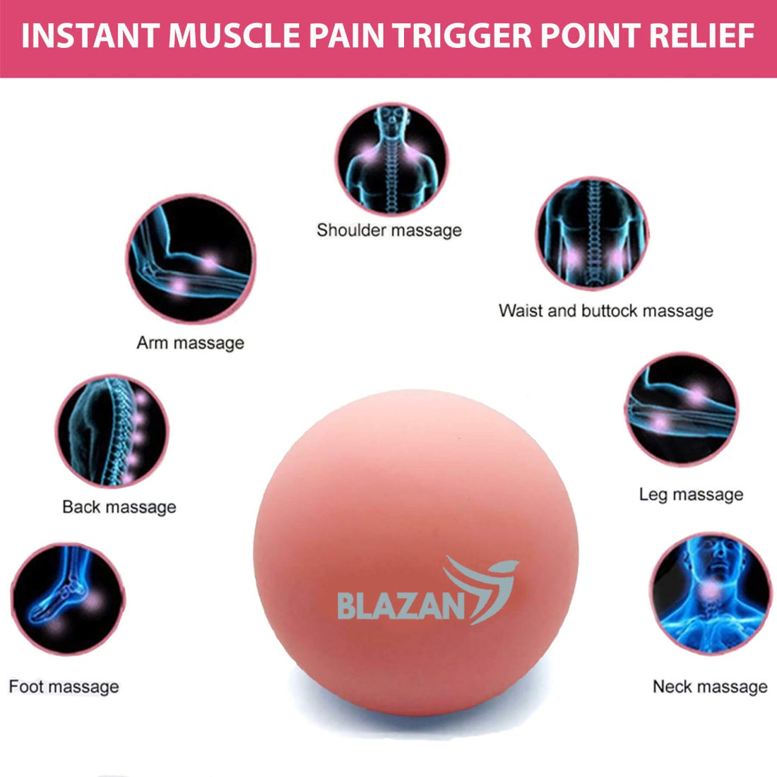 2 Set Massage Therapy Ball Myofascial Muscle Knots Trigger Point Release