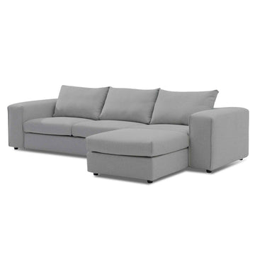 Grace 4 Seater Right Chaise Sofa with Ottoman - Graphite Grey