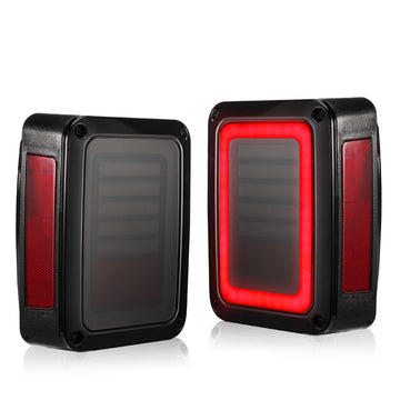 2pcs Smoked Led Tail Lights Brake Turn Signal Reverse Oem Jeep Wrangler Jk 07-17