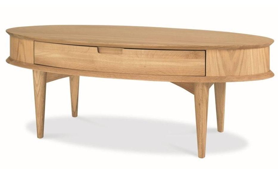 Serenity Scandinavian 116cm Coffee Table with Drawer - Natural