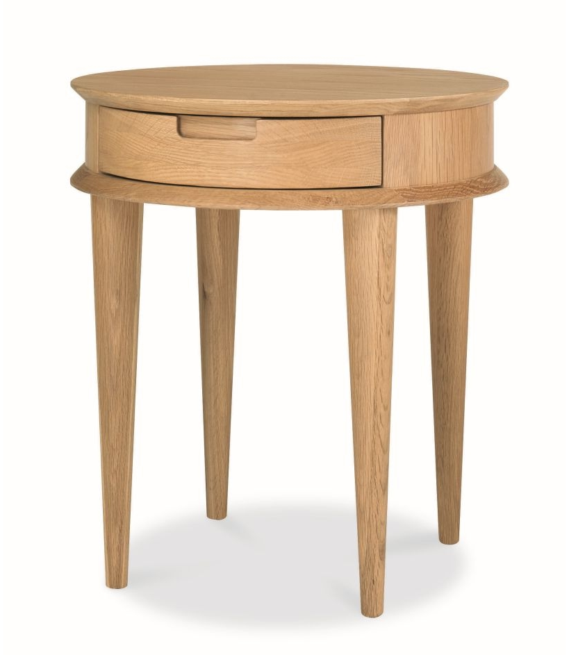 Mila Scandinavian Lamp Side Table with Drawers - Natural