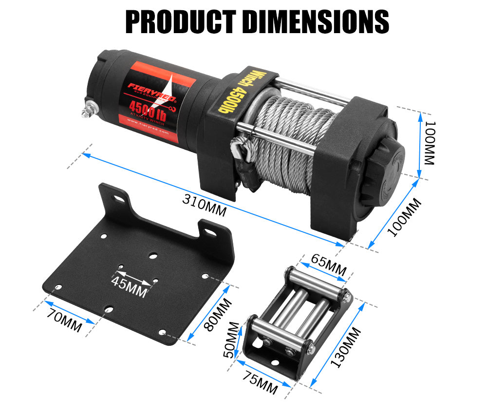 Wireless 4500LBS or 2041KG 12V Electric Winch Boat ATV 4WD Steel Cable with Remote