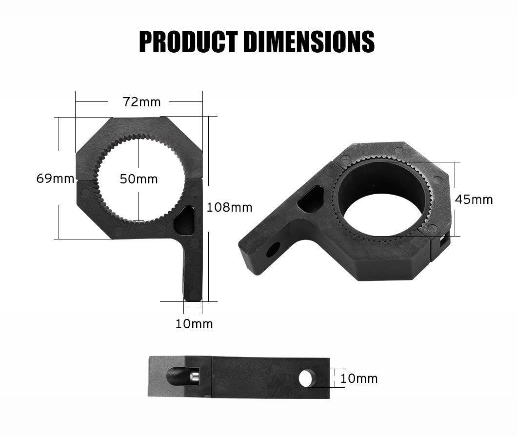 2pcs Bullbar Mounting Bracket Kit 48 50Mm Clamp Led Work Light Bar Tube Offroad