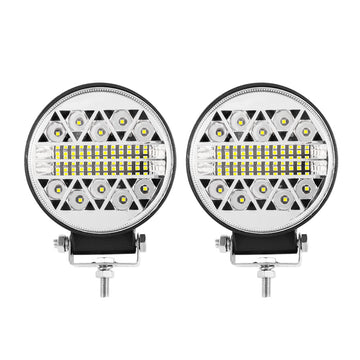 Pair 4Inch Led Driving Lights Round Work Spot Flood Work Driving Lamp Offroad