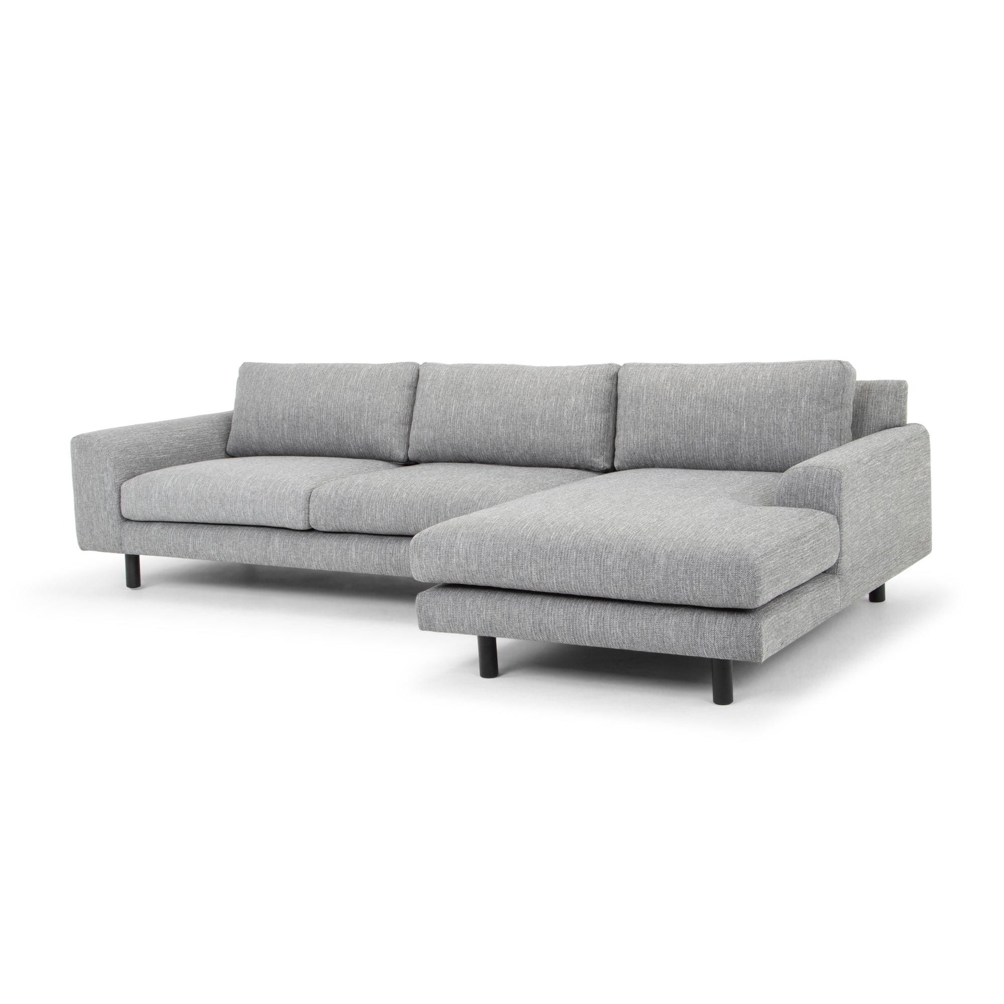 Jacob 3 Seater Left Chaise Sofa - Graphite Grey with Black Legs-0