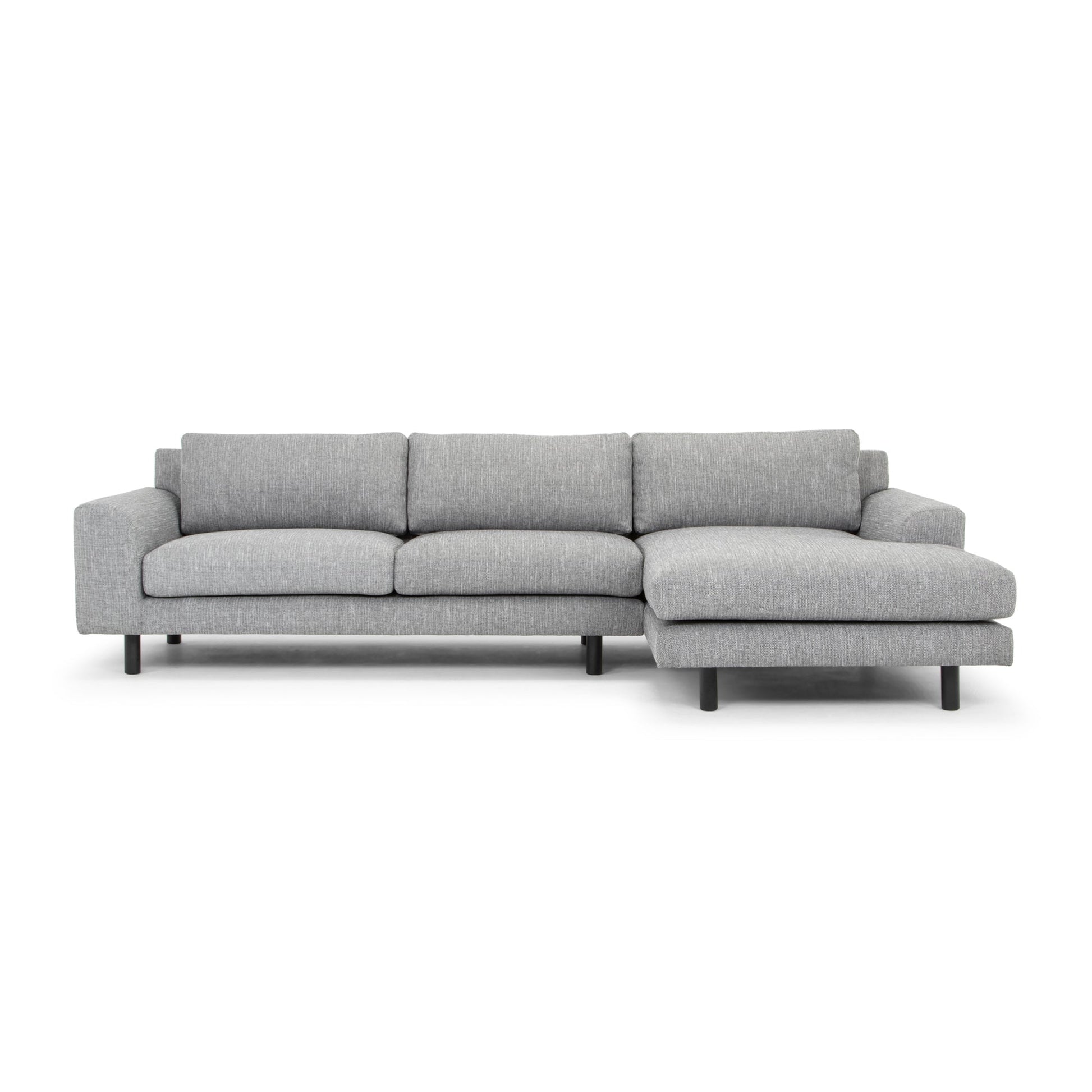 Jacob 3 Seater Left Chaise Sofa - Graphite Grey with Black Legs-2