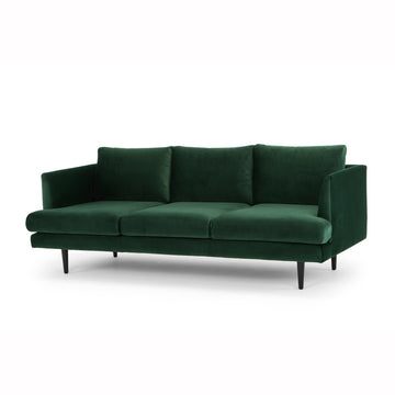 Madeline 3 Seater Sofa - Velvet Green - Black Legs