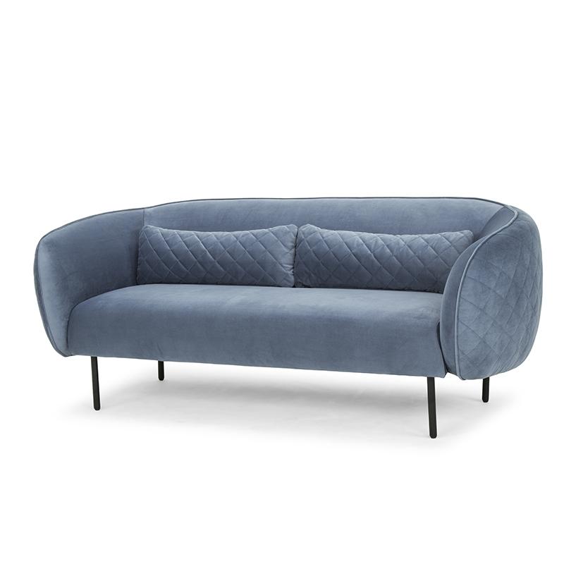 Penelope 3 Seater Velvet Sofa in Dust Blue