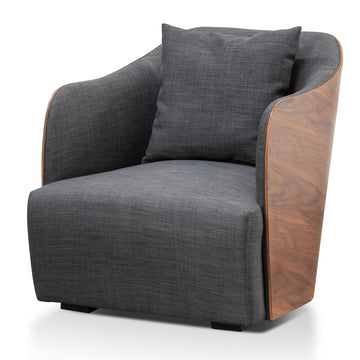 Savannah Charcoal Fabric Lounge Chair - Walnut