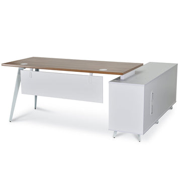 Penelope 160cm Executive Office Desk - Left Return - Walnut