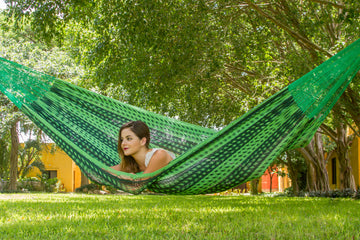 Queen Size Outdoor Cotton Hammock in Jardin