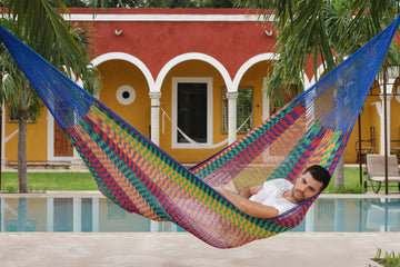 Queen Size Outdoor Cotton Hammock in Mexicana