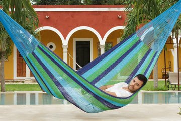 Queen Size Outdoor Cotton Hammock in Oceanica