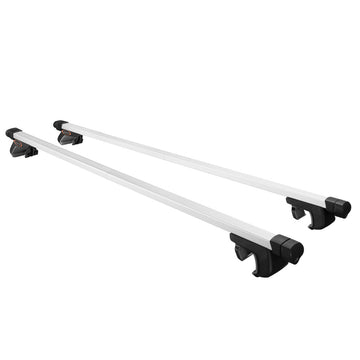 Universal Car Top Roof Rack Rail Cross Bars Aluminum 820-1490MM Lockable Silver