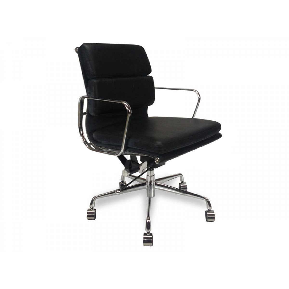 Natalie Low Back Office Chair - Black Leather