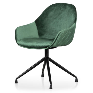 Brooklyn Velvet Visitor Chair - Dark Green