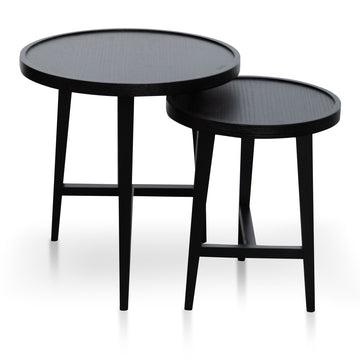 Grace Nested Wooden Side Table - Black