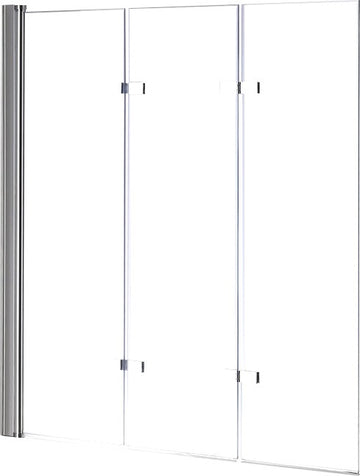 3 Fold Chrome Folding Bath Shower Screen Door Panel 1300mm x 1400mm