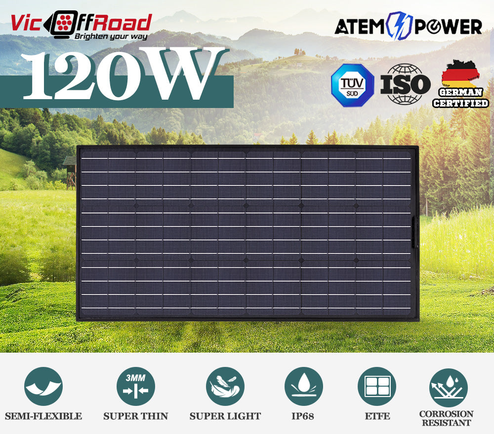 120W 12V Flexible Solar Panel Power Battery Mono Charging Caravan Boat Camping