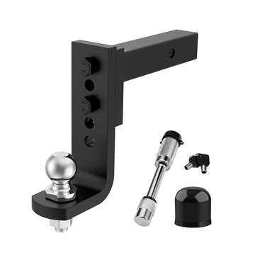 Adjustable Drop Towbar Tow Bar Ball Mount Tongue 2" Hitch Trailer Car 600LBS 4WD